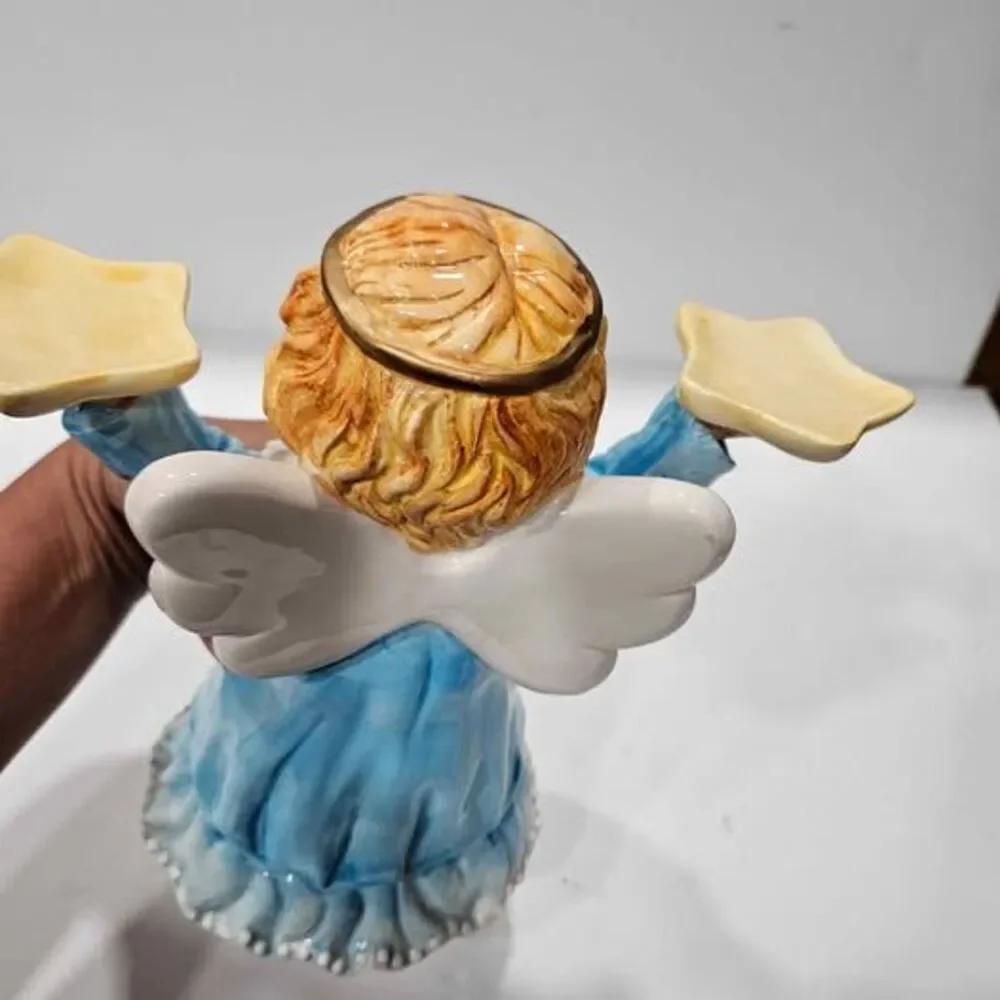 Ceramic Angel Figurine Star Holders